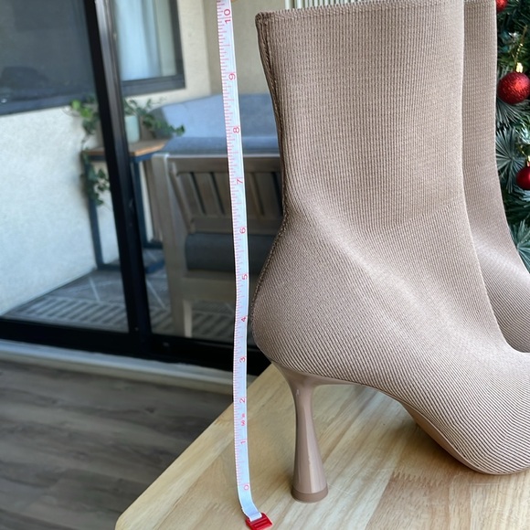 Zara tan stretch booties!  Size 40.  Worn once.  3inch heel. - Picture 4 of 4